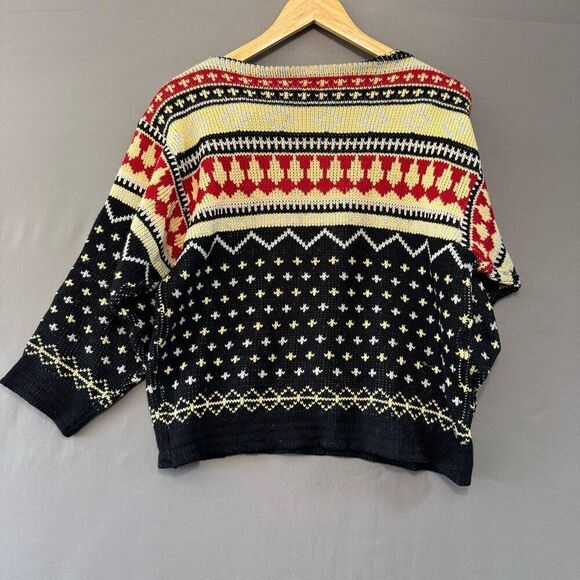 Vintage Edma Strickwaren Women’s Sweater Size Medium Colorful 80s Style Graphic - Picture 3 of 9